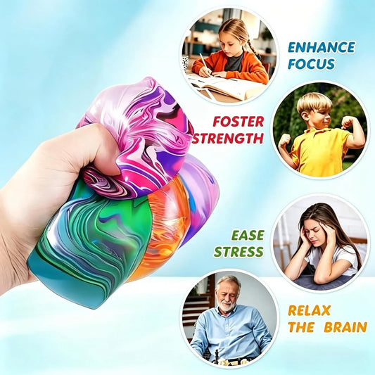 4Pack Fidget Toys Mini Squishy Stress Cube, Stress Balls for Kids, Adults Squishies Anxiety Stress Relief, Ice Squishy Cube Sugar Balls, Sensory Toys for Kids with Autism, Fidgets for Classroom Prize