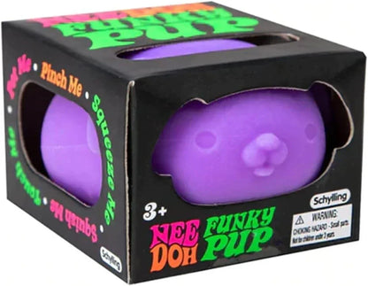 Nee Doh Funky Pup.Groovy Glob! Squishy, Squeezy, Stretchy Stress Fidget Balls Gift Set Party Bundle - 3 Pack (Assorted)