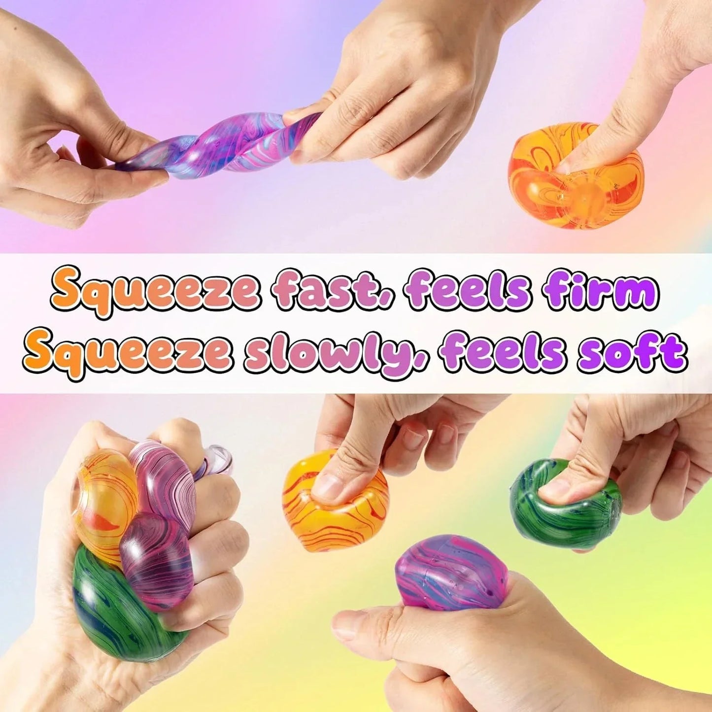4 Pack Squishy Fidget Toys Stress Cube Bulk, Squishies Slow Rising Stress Balls for Adults Kids, Sensory Fidget Toys for Anxiety Relief, Small Squishy Toys for Classroom Prizes Party Favors