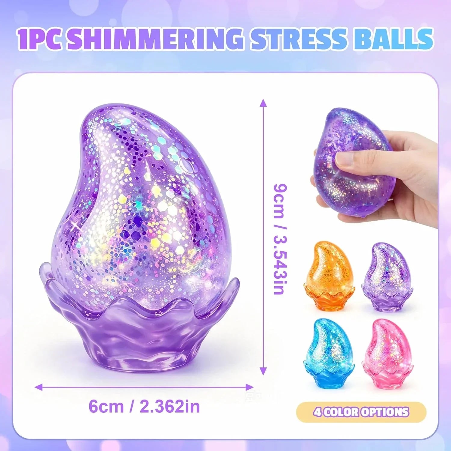 Squishy Stress Balls,Cube Squishies Anxiety Stress Relief Ice Squishy Malt Sugar Balls,Soft Sensory Calming Toys for Kids Teens, Party Favors & Classroom Prizes for Kids - Purple