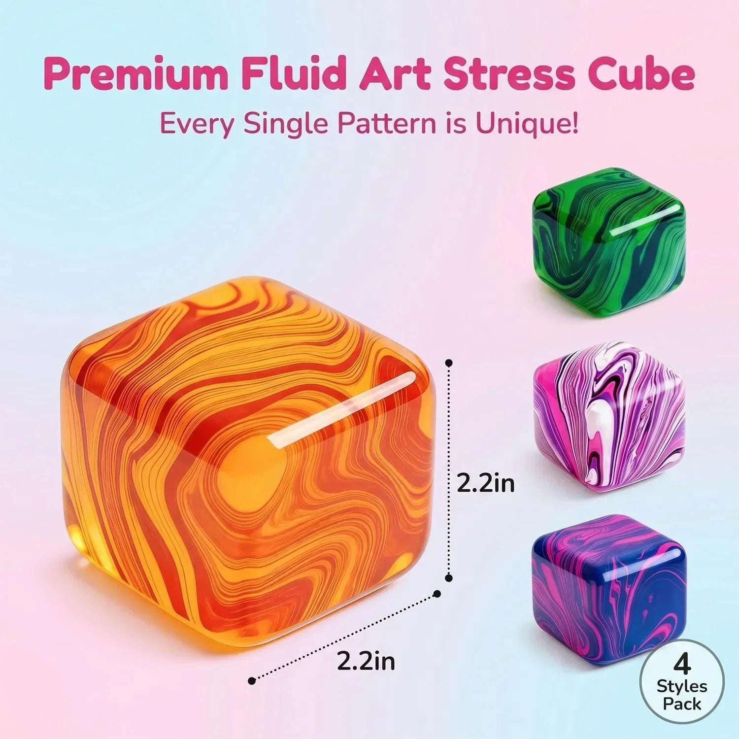 LAHAND 4 Pack Slow Rising Stress Cube,Ice Cube Squishy for Anxiety Stress Relief, Soft Squishy Toys for Party Favors Gifts Classroom Prizes