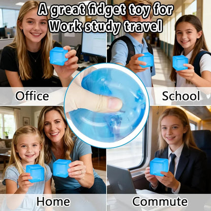 Ice Cube Squishy Stress Ball,1.98"*1.98" Medium Squishy Cube Fidget Toy, Ice Cube Pieces Silent Nice Square Shape Anxiety Sensory Squishy Fidget Toy Slow Rise, Classroom Prizes, Calming(Blue)