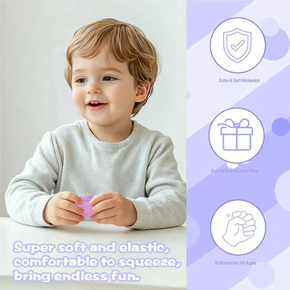 Gel-Filled Ice Cube Squishy Toy 1.38in/3.5cm for Kids Ages 3+ & Adults – Slow Rising Sensory Squeeze Cube, Mini Desk Fidget Toy for Party Favors & Classroom Rewards(Purple)