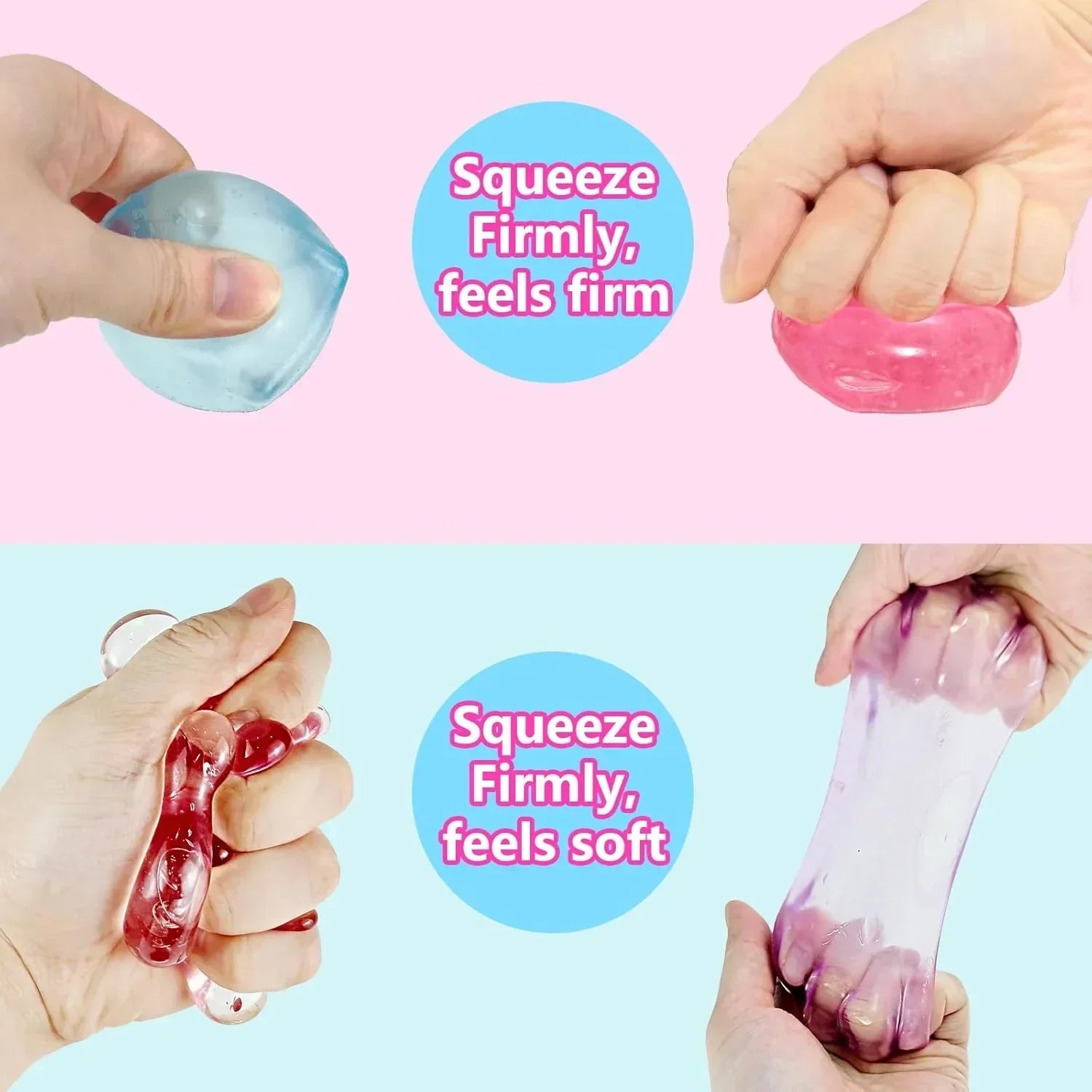 3Pack Ice Cube Stress Ball,Small Cube Fidget Toys,Squishy Cube for Anxiety Relief Stress Reliever,Stress Relief Toys for Adults Kids Children Teens