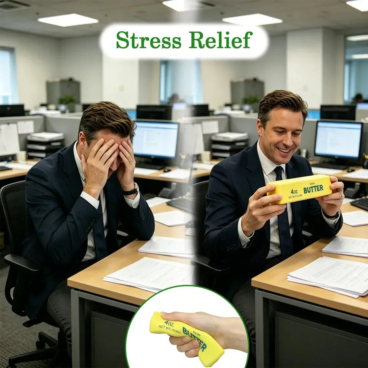 2 Pack Butter Squishy Toys Slow Rising Soft Squeeze Toy Stress Relief Fidget Toys for Kids Party Favors Birthday Gifts Adults Office Desk Toys (Gold)