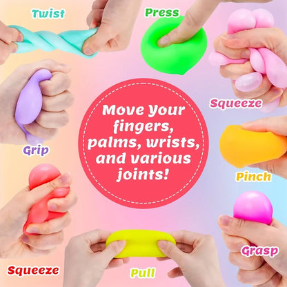 12 Pack Slow Rising Stress Cube, Dough Stress Balls Squishy Fidget Toys for Anxiety Relief, Soft Fidget Cube, Pull Stretch Squishy Toys for Classroom Prize, Party Favors for Kids Adults