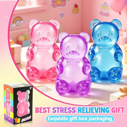 Gummy Bear Fidget Squeeze Toys, Slow Rising Sensory Stress Balls, Gummy Bear Fidget Toys for Kids Adults, Squishies Stress Relief Toys for Birthday Gifts Party Favors, Stocking Stuffers (Blue)