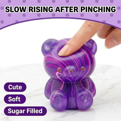 4 Pack Bear Squishy Toys, 3 Inch Durable Slow Rising Stress Relief Sensory Squeeze Toys for Adults and Kids, Birthday Gifts, Party Favors, Classroom Prizes