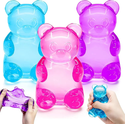 3 Pcs Easter Cute Gummy Bear Stress Relief Stress Ball, Slow Rising Squishy Squeeze Anxiety Relief & Focus Toy, Sensory Fidget Toys for Adults, Teens, Autistic ,ADHD, Classroom Prize，Party Favors