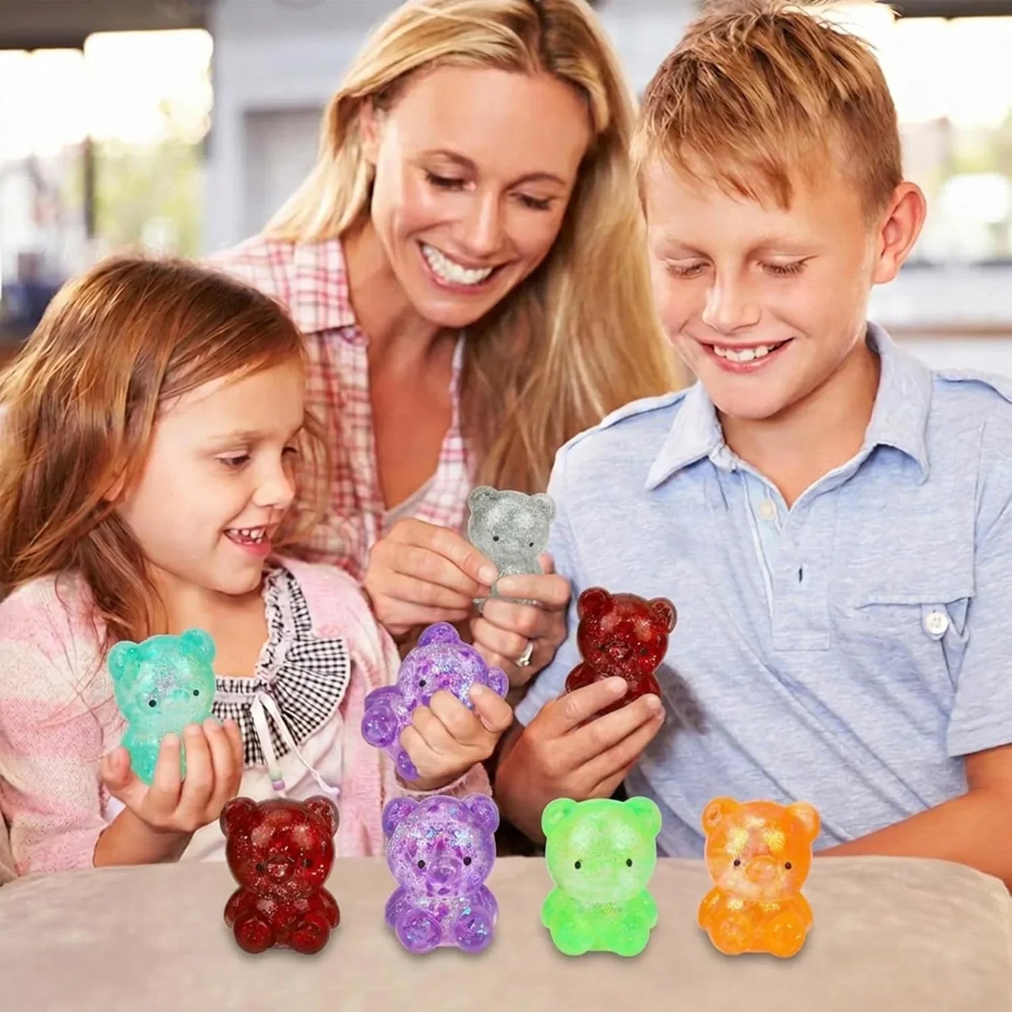 12pcs Glitter Bear Stress Balls,Slow Rising Squishy Toys for Kids Boys Girls Stress Relief,Classroom Prizes,Party Favors