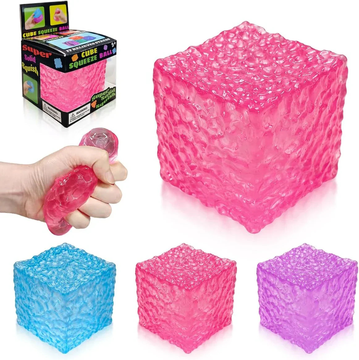 Nice Cube Squishy Toy, Sensory Fidget for Anxiety Stress Relief | Non-Sticky，Pocket Size，No Odor, Washable, Easy to Clean, Fun for Kids Teens Adults, Satisfying to Squeeze ,Tear-Resistant