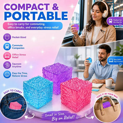 Nice Cube Squishy Toy, Sensory Fidget for Anxiety Stress Relief | Non-Sticky，Pocket Size，No Odor, Washable, Easy to Clean, Fun for Kids Teens Adults, Satisfying to Squeeze ,Tear-Resistant