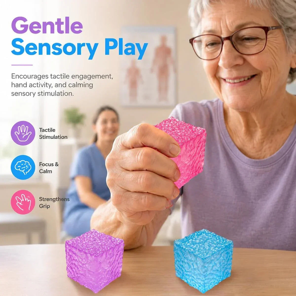 Nice Cube Squishy Toy, Sensory Fidget for Anxiety Stress Relief | Non-Sticky，Pocket Size，No Odor, Washable, Easy to Clean, Fun for Kids Teens Adults, Satisfying to Squeeze ,Tear-Resistant
