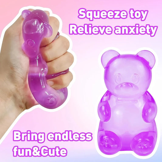 Gummy Bear Squishy, Stress Bear Taba Squishy, Taba Squishy Toys for Kids, Stress Balls Valentines Day Gifts Birthday Gifts Party Favors-Purple