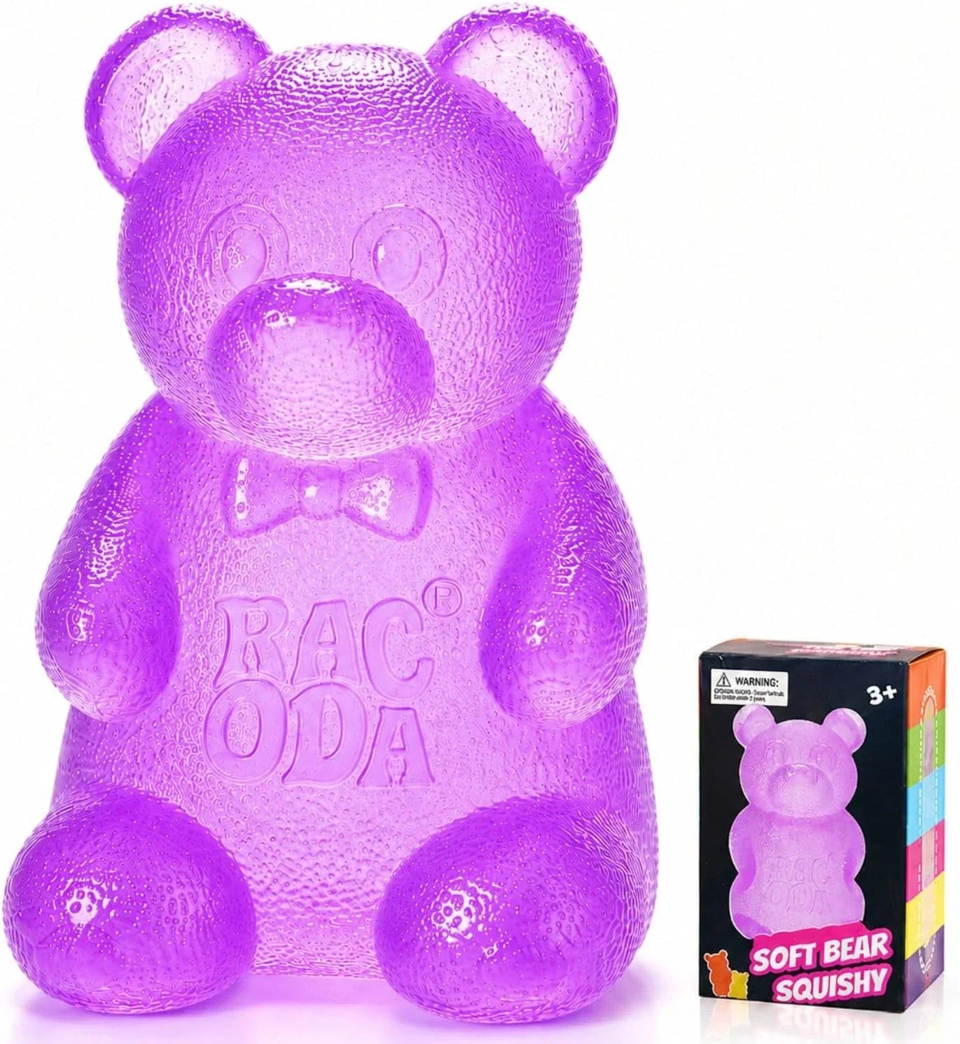 Gummy Bear Squishy, Sensory Fidget Toy Toys for Anxiety Stress Relief,Squishies Sensory Toy for Adults Kids Teens,Purple Stress Ball for Classroom Prize, Birthday Gifts Party Favors