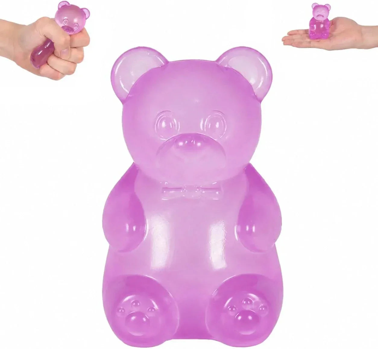 Gummy Bear Squishy Toy for Kids Ages 3+, Slow Rising Soft Foam Bear Squeeze Toy for Boys, Girls & Adults, Cute Sensory Bear Toy, Birthday & Valentine’s Day Gift(Purple)