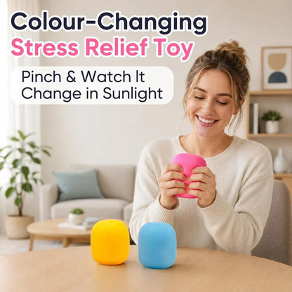 Gum Drop Squeeze Color Changing Squishy, Slow Stress Balls Fidget Sensory Toys for Adults,Gum Drop Shape Fidgets for Pull Stretch Squishy Toy (Blue)