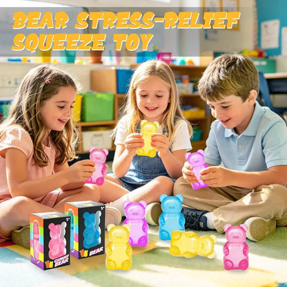 Bear Squishy Toy, Slow Rising Stress Relief Sugar Squeeze Toys for Kids & Adults, High Density Sensory Stress Balls, Stocking Stuffers, Birthday Party Favors, Anxiety Relief Toys for Boys Girls (Blue)