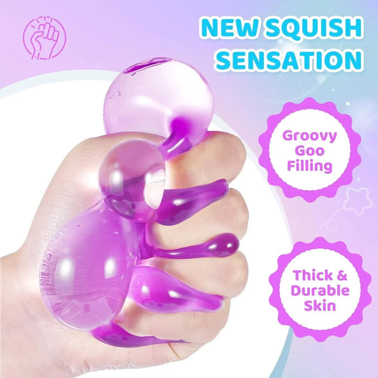 Squishy Fidget Toys Stress Cube, 4 Pack Solid Ice Cube High Density Malt Sugar Filled, Sensory Anxiety Relief Item for Kids Adults, Quiet Fidgets for Classroom, Calming Toys for ADHD