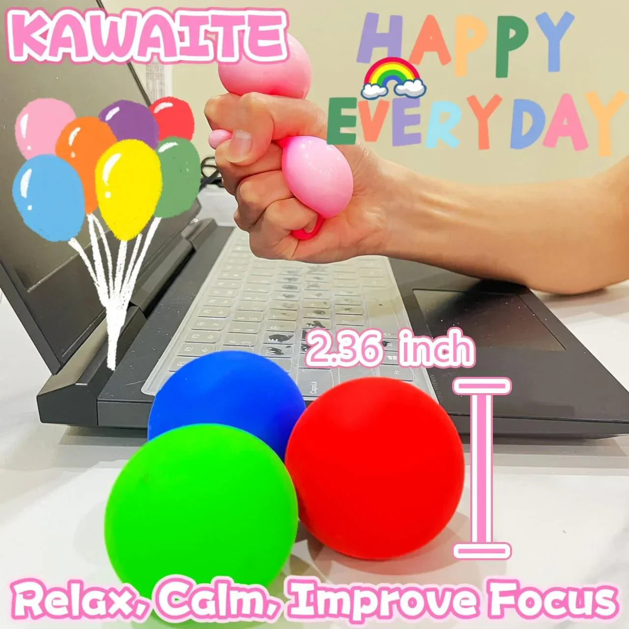 Squishy Dough Stress Ball for Kids (1 Pack) Squish Fidget Toys for Adults, Stretchy and Squeeze, Squishy Pink Stress Relief Balls, Ideal for Teens Anxiety, Autism, ADHD, Special Needs
