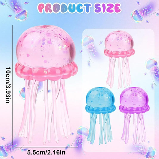 Jellyfish Squishy, Jellyfish Design Squeeze Stress Ball,Squeeze Toys for Anxiety and Stress Relief, Party, Gifts (Purple)