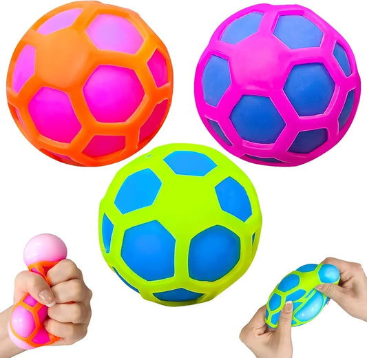 3PC Stress Balls for Adults and Kids,Squishy Squeeze Stress Fidget Balls with Replaceable Cover,Calming Fidgets for Adults,Ideal for Party Easter Basket Stuffers