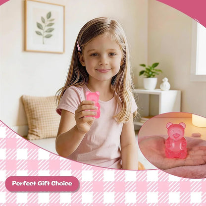 Bear Squishy Toy for Kids Ages 3+ & Adults, Slow Rising Gummy Bear Squeeze Toy, Soft High-Density Foam Sensory Bear for Desk, Classroom, Home & Office(Pink)
