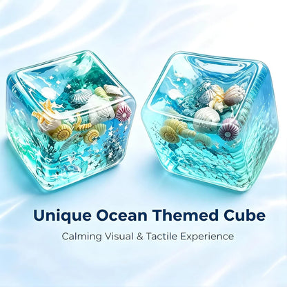 Nice Cube Squishy Fidget Toys,Large 2" Wide,Ocean-Themed Slow Rising Stress Ice Cube,Sensory Squeeze Toys for Anxiety Stress Relief
