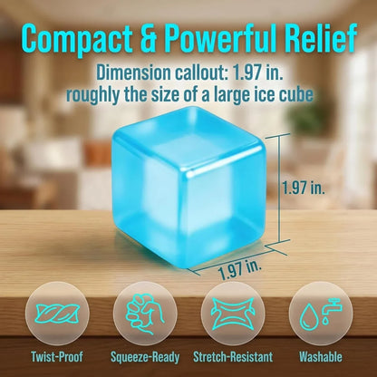 Squishy Ice Cube Stress Balls, Slow Rising Stress Relief Toy, Squeeze Ball Fidget Toys for Adults Teens Boys Girls, Sensory Toys for Kids with Autism, Party Favors Gifts (Blue)