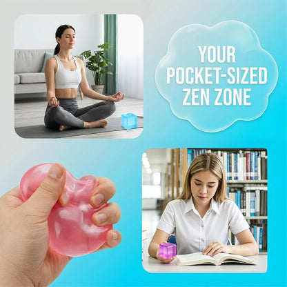 Squishy Ice Cube Stress Balls, Slow Rising Stress Relief Toy, Squeeze Ball Fidget Toys for Adults Teens Boys Girls, Sensory Toys for Kids with Autism, Party Favors Gifts (Blue)