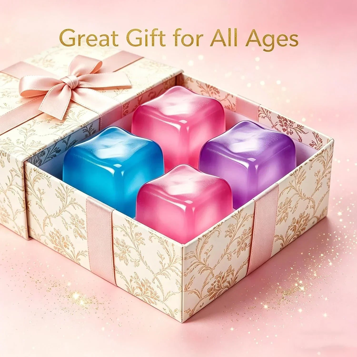 Premium Big Block Cube, Ice Cube Squishies Toys, Durable, Slow-Rebound fingertip Exquisite Spherical ice Cube with boxGift-Ready (Blue)