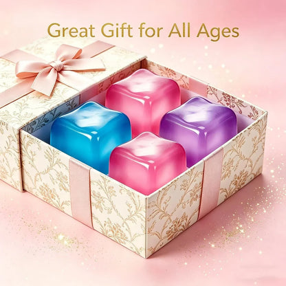 Premium Big Block Cube, Ice Cube Squishies Toys, Durable, Slow-Rebound fingertip Exquisite Spherical ice Cube with boxGift-Ready (Blue)