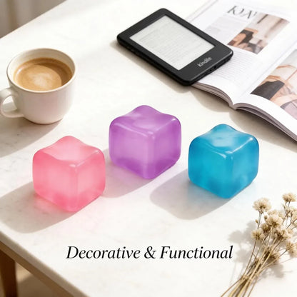 Premium Big Block Cube, Ice Cube Squishies Toys, Durable, Slow-Rebound fingertip Exquisite Spherical ice Cube with boxGift-Ready (Blue)