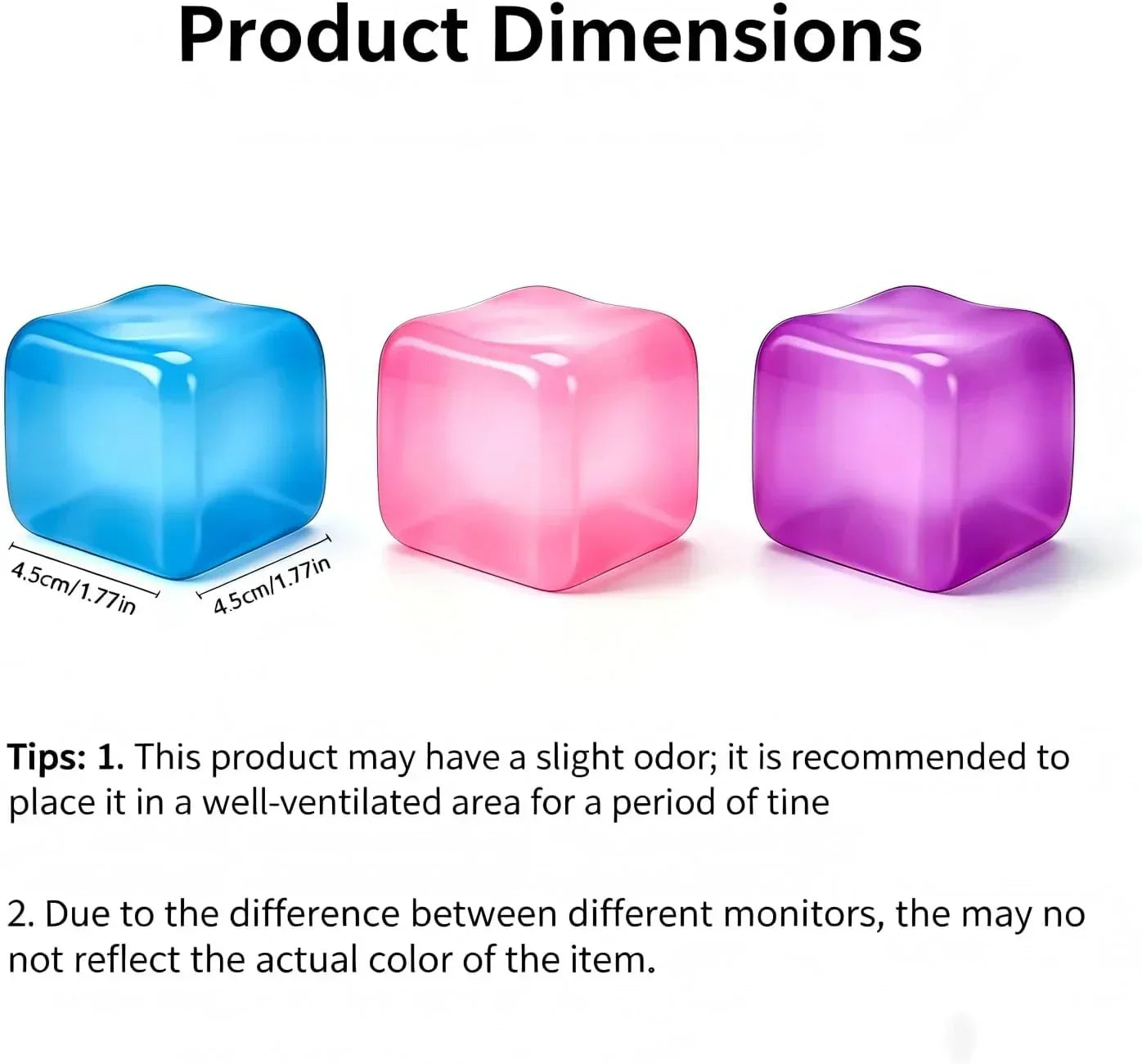 Premium Big Block Cube, Ice Cube Squishies Toys, Durable, Slow-Rebound fingertip Exquisite Spherical ice Cube with boxGift-Ready (Blue)