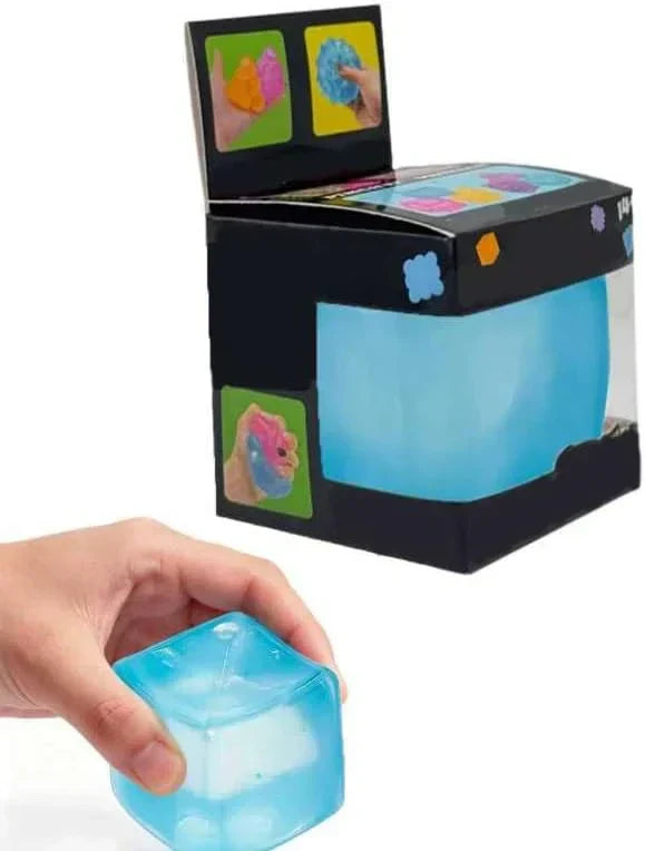 Ice Cube Squishy Stress Balls, Premium Big Block Fidget Cube, Soft Maltose Slow Rising Sensory Toy, Durable Squeeze Anxiety Relief Desk Toys Gift for Birthday (Blue)