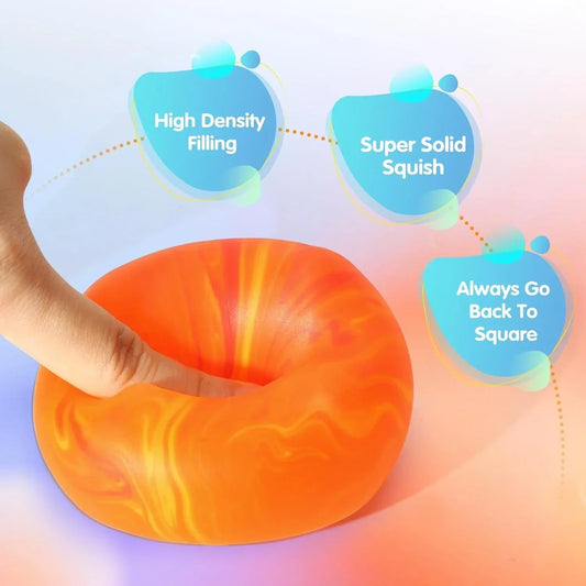 Fidget Toys Squishy Stress Cube, Swirl Stress Balls for Kids Adults Squishies Stress Relief, Ice Squishy Cube Sugar Balls, Sensory Toys for Kids with Autism, Fidgets for Classroom Prize Toys