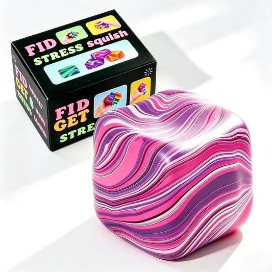 1 Pack Fidget Toys Squishy Stress Cube, Stress Balls for Kids Adults Squishies Stress Relief, Ice Sugar Sensory Toys for Kids with Autism, Fidgets for Classroom Prize Toys(Pink,1 Pack)