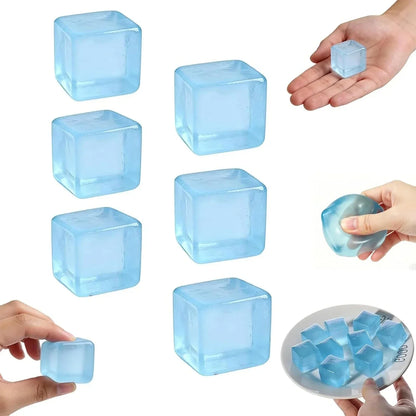 6 Pack Stress Cube, Slow Rising Ice Cube Stress Balls, Sensory Fidget Toy for Anxiety Relief, Square Shape Squishy Balls, Nice Cube Squishy for Party Favors
