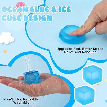 6 Pack Stress Cube, Slow Rising Ice Cube Stress Balls, Sensory Fidget Toy for Anxiety Relief, Square Shape Squishy Balls, Nice Cube Squishy for Party Favors