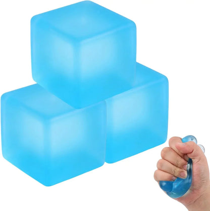 3PCS Nee Cube Squishy Stress Cube,Squishy Stress Ice Cube Fidget Toys,Slow Rising Stretchy Ice Cube Sugar Balls Squeeze Toys for Adult Use in Offices Homes