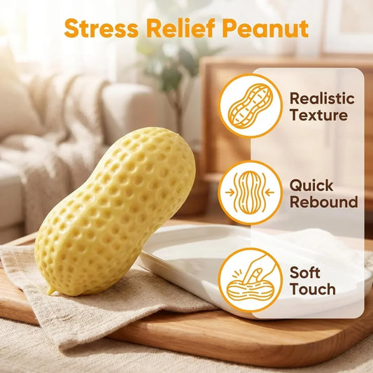 Peanut Squishies, Peanut Shaped Squish Balls,Squeeze Dough Ball ,Soft Stress Relief Sensory Fidget Toys,Soft Stress Relief Sensory Fidget Toys for Adults Anxiety Relief Hand Relax