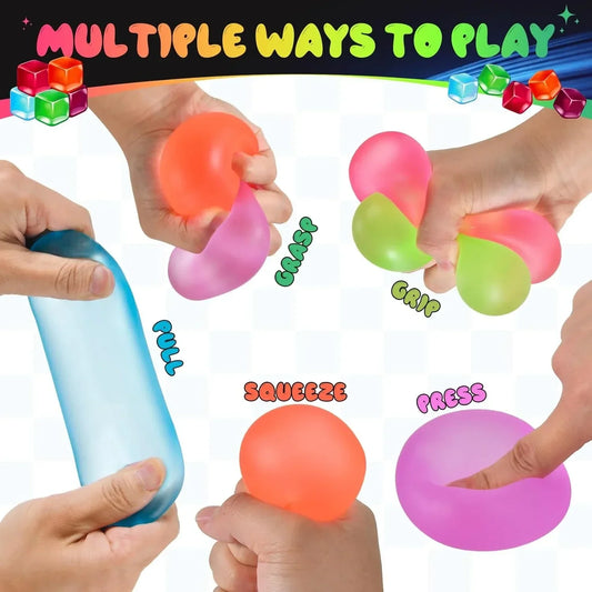 Stress Cube Squishy Fidget Toys, Slow Rising Ice Cube Sensory Stress Balls for Kids Adults Anxiety Relief Squeeze Toy for Classroom Prizes Party Favors (Light Green)