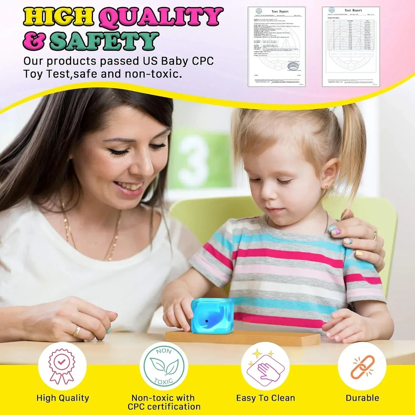 Stress Cube Squishy Fidget Toys Kids Adults - Glow in The Dark Whale Squish Toy Sensory Toys for Kids with Autism Stress Balls for Kids Squeeze Toys for Anxiety Stress Relief Easter Basket Stuffers