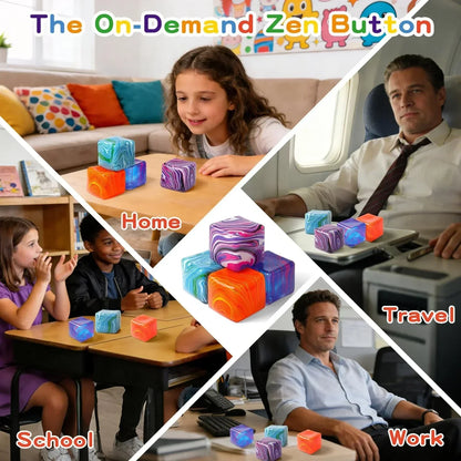 Stress Balls, Squishy Stress Cube for Kids Adults, Squishy Slow Rising Fidget Cube Sensory Toys for Anxiety Stress Relief, High Density Ice Squeeze Ball Cubes for Adults Kids. (Purple)
