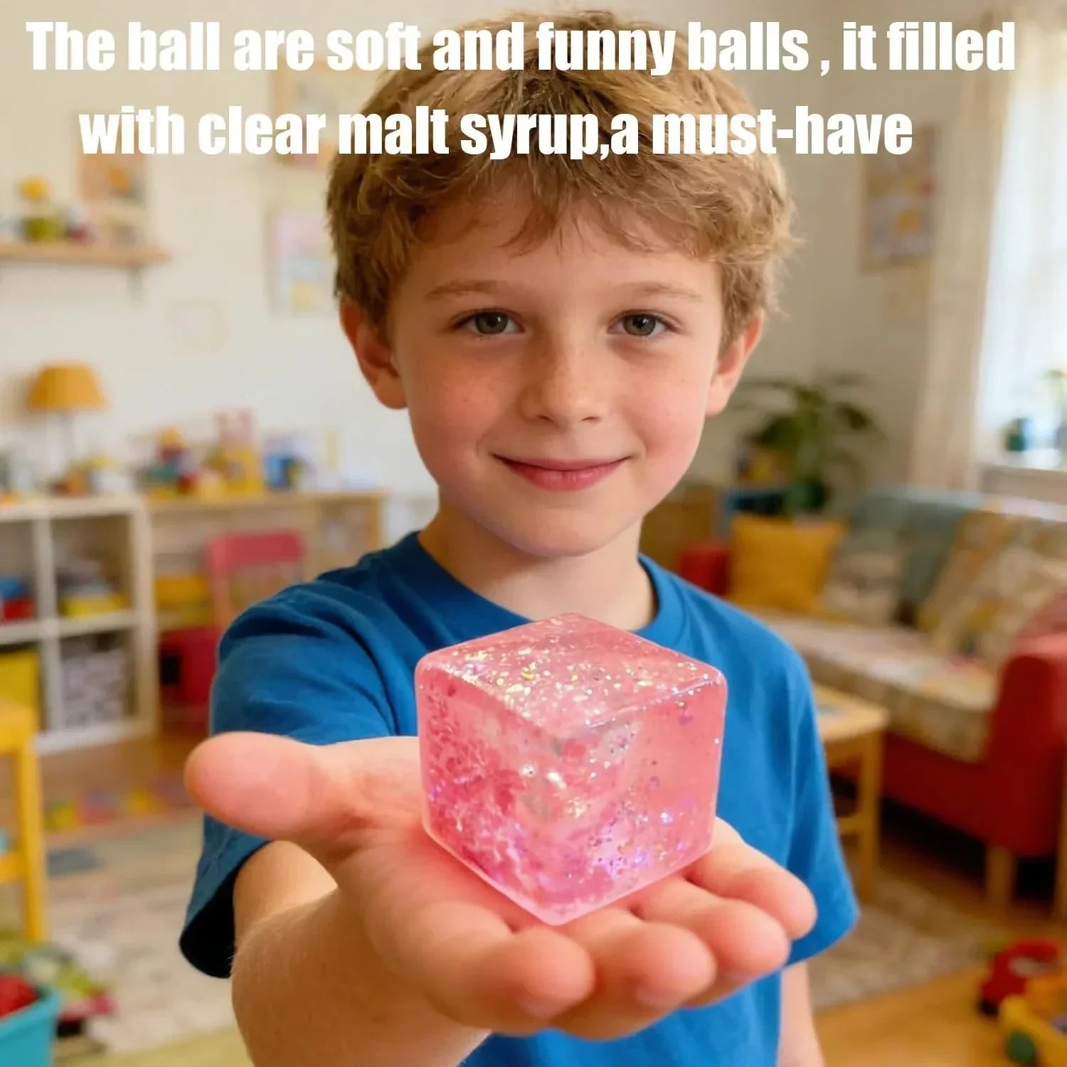 Premium Block Cube Squishy-Squishy Stress Cube,Slow Rise Fidget Cube Squishies Sensory Soft High Density Ice Squeeze Ball Fidget Toy Ice Cube Slow Rise (Pink)
