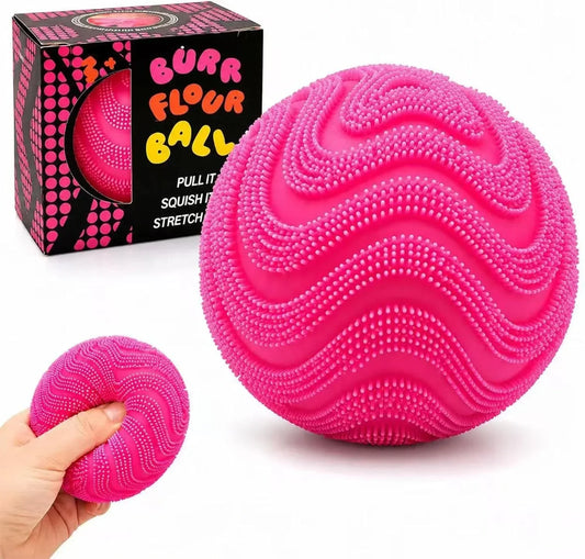 Fuzz Ball Squishy Stress Ball,Soft Fidget Squishy Fuzz Squeeze Ball for Adults,Anxiety Stress Relief Toys,Party Favors Gift for Adults (Pink Ball)