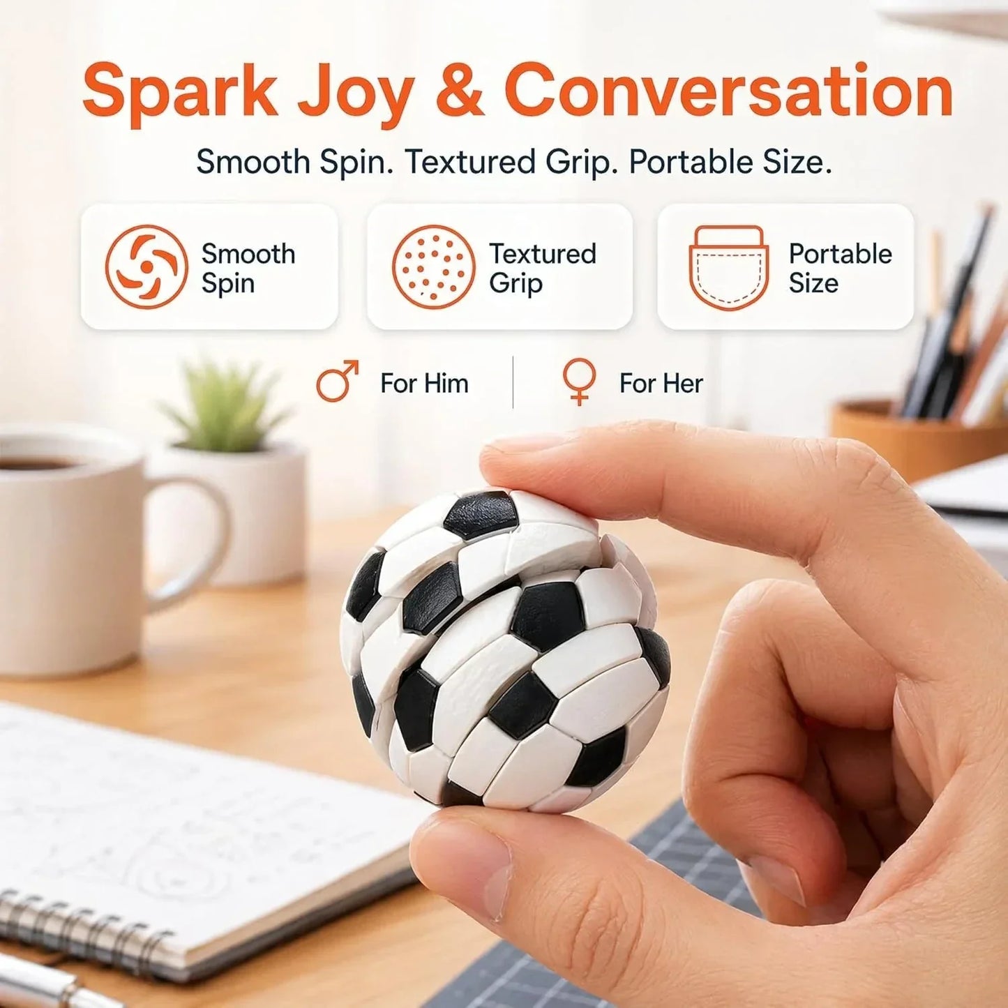 Baseball Fidget Ball Toy,3D Printed Twist and Turn Stress Relief Desk Fidget,Relieve Anxiety Handheld Fidget Sphere,Everyday Tool Focus and Calm for Teens & Adults (Golf)