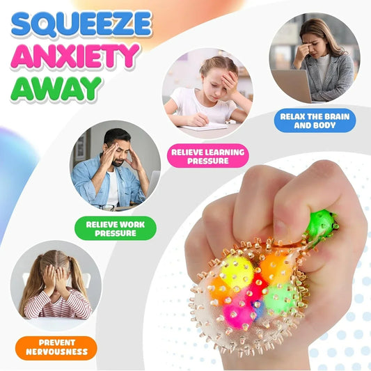 6 Set Squishy Sensory Stress Squeezing Balls forAdults: Best Calming Tool to Relieve Anxiety, Vent Mood and Improve Focus, Easter Basket Stuffers for Kids, Goodie Bag Stuffers