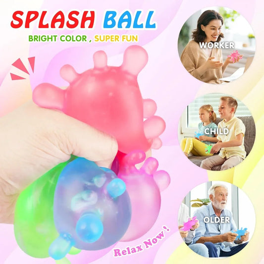 1 Pack Fidget Toys Stress Balls for Kids, Splat-Tastic Squishy Toy, Stress Splat Toy, Squishies Anxiety Stress Relief, Ice Squishy Stress Sensory Cube Malt Sugar Balls with Autism (Purple)