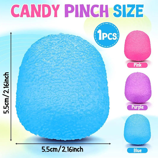 Squishies Squeeze Toys, Textured Stress Balls Gumdrop Fidget Toys for Kids and Adults, Sensory Toys Squeeze Balls for Stress Relief, Birthday Gift, Easter Basket Stuffers Party Favors (Blue)